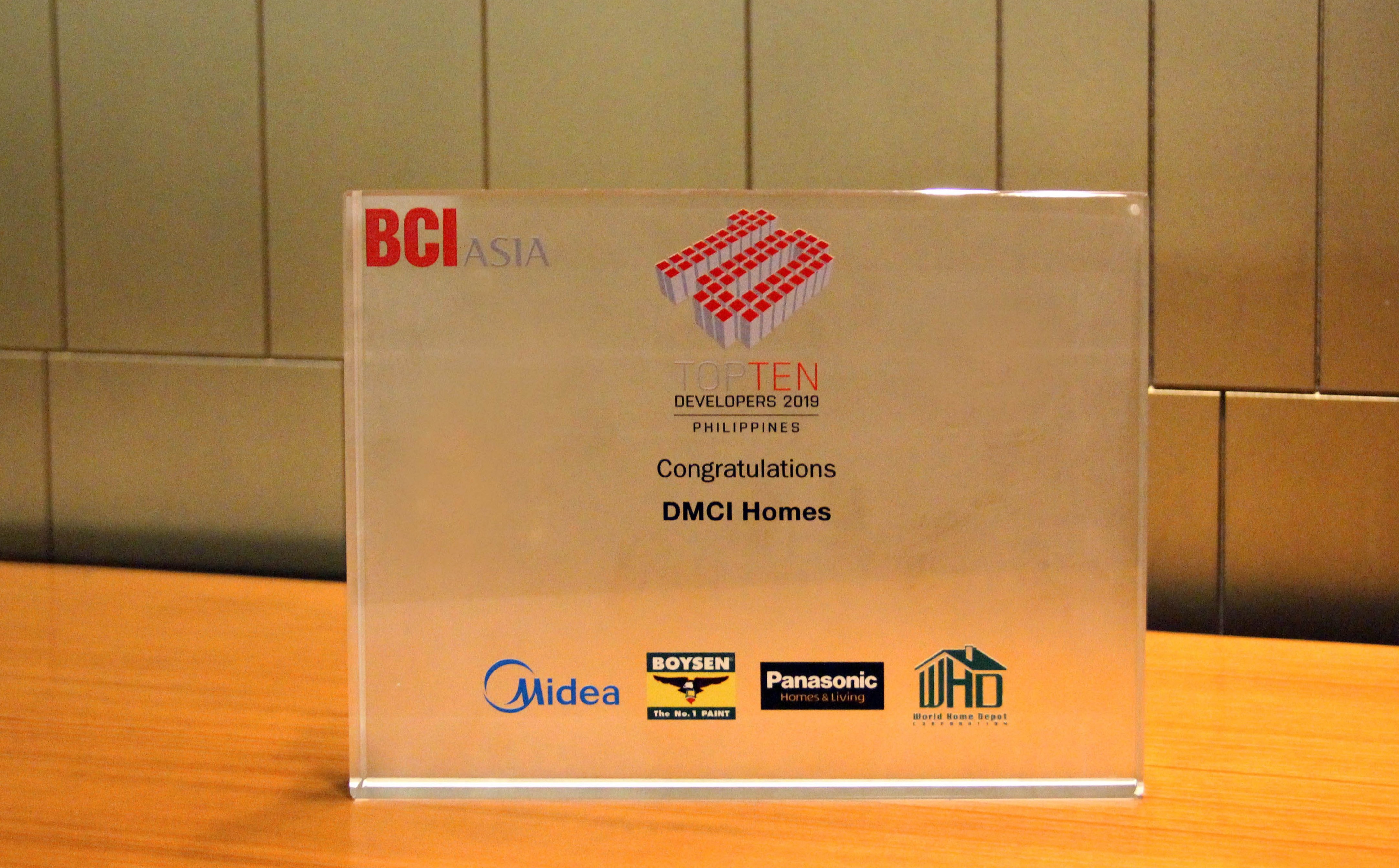 DMCI Homes earns seventh BCI Asia Top Ten developer award